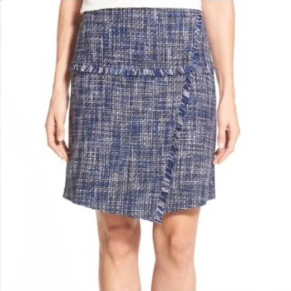 Halogen Fringe Detail Tweed A-line Mini‎ Skirt
